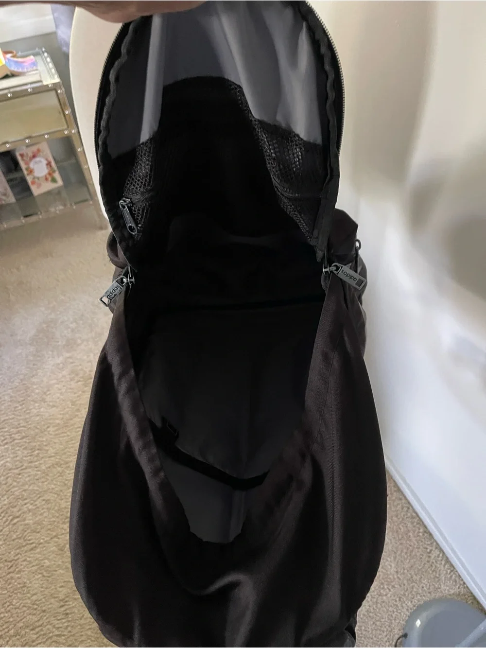 adidas Black Everyday Backpack with Front Zip Pocket - Picture 3 of 6